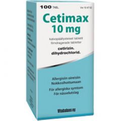 CETIMAX 10 mg tabl, kalvopääll 100 fol